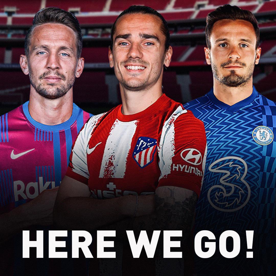 Official. Completed and after the final drama. 🚨🏁 #DeadlineDay

Antoine Griezmann joins Atletico Madrid.

Luuk de Jong joins Barcelona.

Saúl Niguez joins Chelsea.

Craziest transfer market ever is finally over.