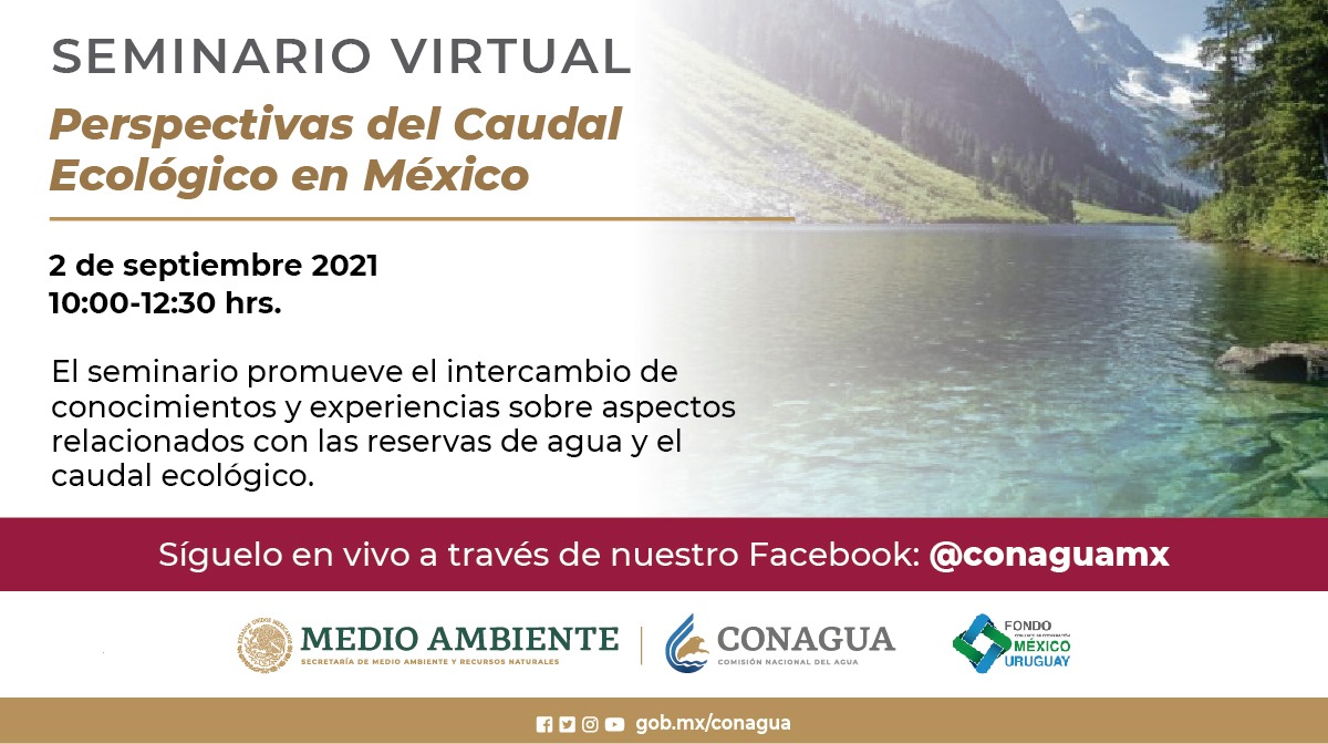 Este jueves a las 10:00 horas, acompáñanos en el seminario virtual "Perspectivas del Caudal Ecológico en #México", con la participación de la <a href="/WWF/">WWF</a> y el Instituto Interamericano de Tecnología y Ciencias del #Agua de la #UAEM, #IITCAUAEMEX.

¡Síguelo por nuestro #FacebookLive!