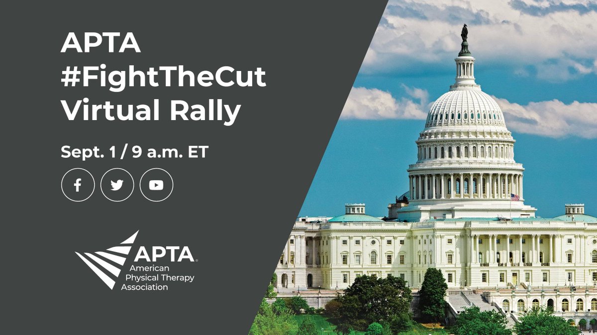 Join @APTAtweets, PTs, PTAs, &amp; students across the country for the 1-day virtual #FightTheCut effort to turn up the volume on comments to the U.S. Centers for Medicare &amp; Medicaid Services. 

Tune in TOMORROW for live briefs &amp; updates through the day at 9AM ET, 12:30PM ET &amp; 6PM ET