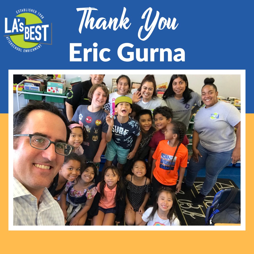 LA's BEST (@lasbest) on Twitter photo Leadership Transition Announcement: In June, LA's BEST President & CEO <a href="/ericgurna/">Eric Gurna</a> announced his resignation to move back to the East Coast with his family. Eric has led LA’s BEST for 6+ years & will serve as Senior Advisor through the end of the year. Leadership Transition Announcement: In June, LA's BEST President & CEO <a href="/ericgurna/">Eric Gurna</a> announced his resignation to move back to the East Coast with his family. Eric has led LA’s BEST for 6+ years & will serve as Senior Advisor through the end of the year.