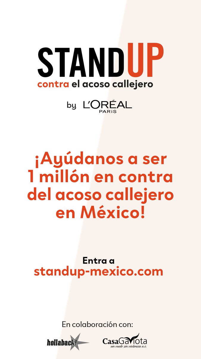 Con las herramientas que te brinda #StandUpContraElAcoso, tú puedes ser una de las personas que nos ayude a crear espacios seguros y lubre de acoso. ¡Súmate a la causa! 
Aprende más aquí: bit.ly/36aERN7
#WeStandMX