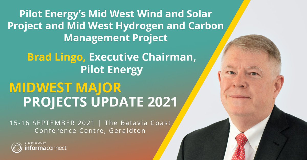 Executive Chairman Brad Lingo will be speaking at the Midwest Major Projects Update in Geraldton on September 15-16. Hope you can join us! #midwestprojects21 $PGY #hydrogen #windpower #SolarPower #renewables #greenenergy #decarbonisation