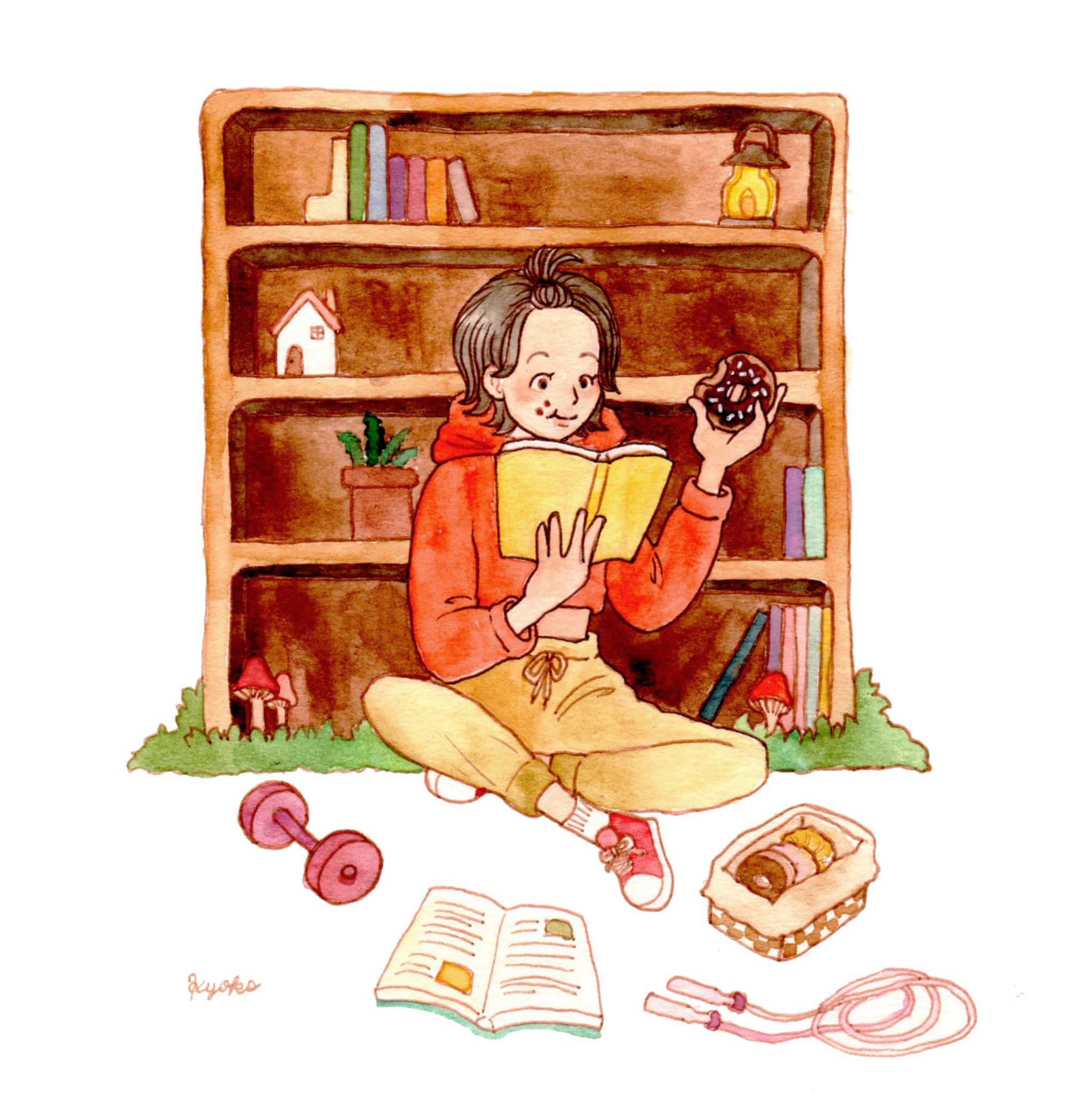 小木曽杏子 こぎそきょうこ 食欲の秋 読書の秋 運動の秋 9月の絵です 待ち受け作ったので よかったら使ってください 9月 September 9月カレンダー 待ち受け ストーリー ハイライト Twitter イラスト 秋 Autumn 食欲の秋