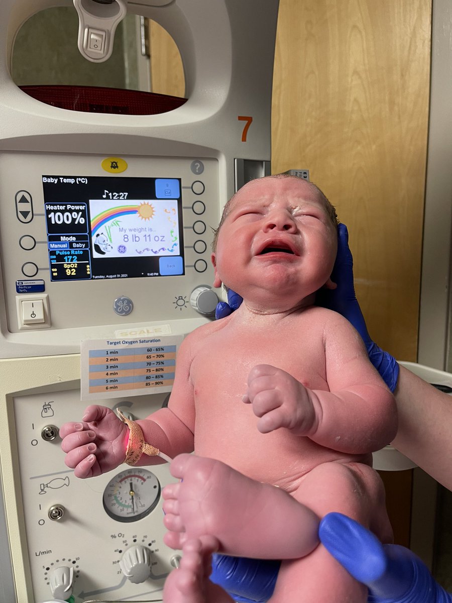 Mitch20's tweet photo. Had the honor to welcome my new best friend into the world this morning! Duke Thomas Mitchell, 8 pounds 11 ounces and 22" long. We are blessed! https://t.co/1HupMmJpWJ