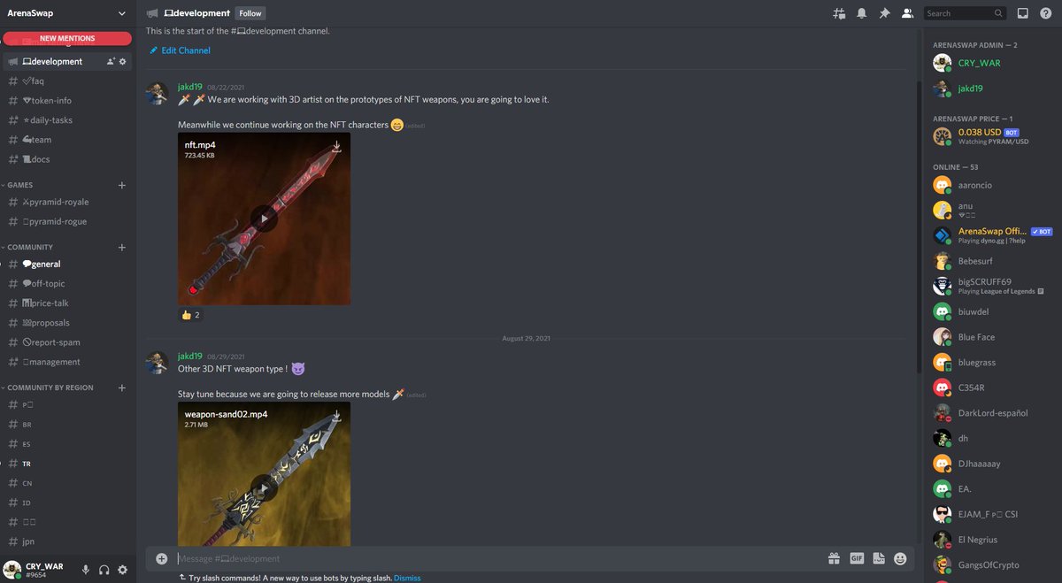 arenaswap's tweet photo. ⚔️ARENASWAP Discord CHANNEL⚔️
Discord is a very helpful platform for gaming communities and we are on
discord channel new link : 

https://t.co/7zWDA5JSOd

#bsc #Arena #pyram #P2E https://t.co/ncxKhotqxn