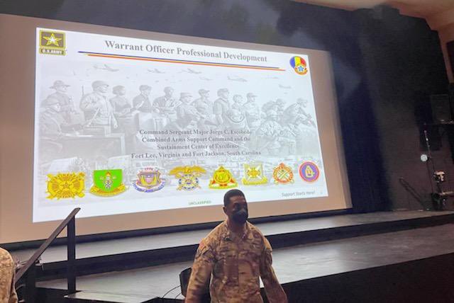 alu_lncoa's tweet photo. Today CSM Cisneros, #LNCOA Commandant, participated in the Warrant Officer Leader Professional Development training hosted by CSM Escobedo, #CASCOM CSM. CSM Cisneros covered several topics to include #ACFT and AR 670-1 updates. https://t.co/jOGpXHyPQH