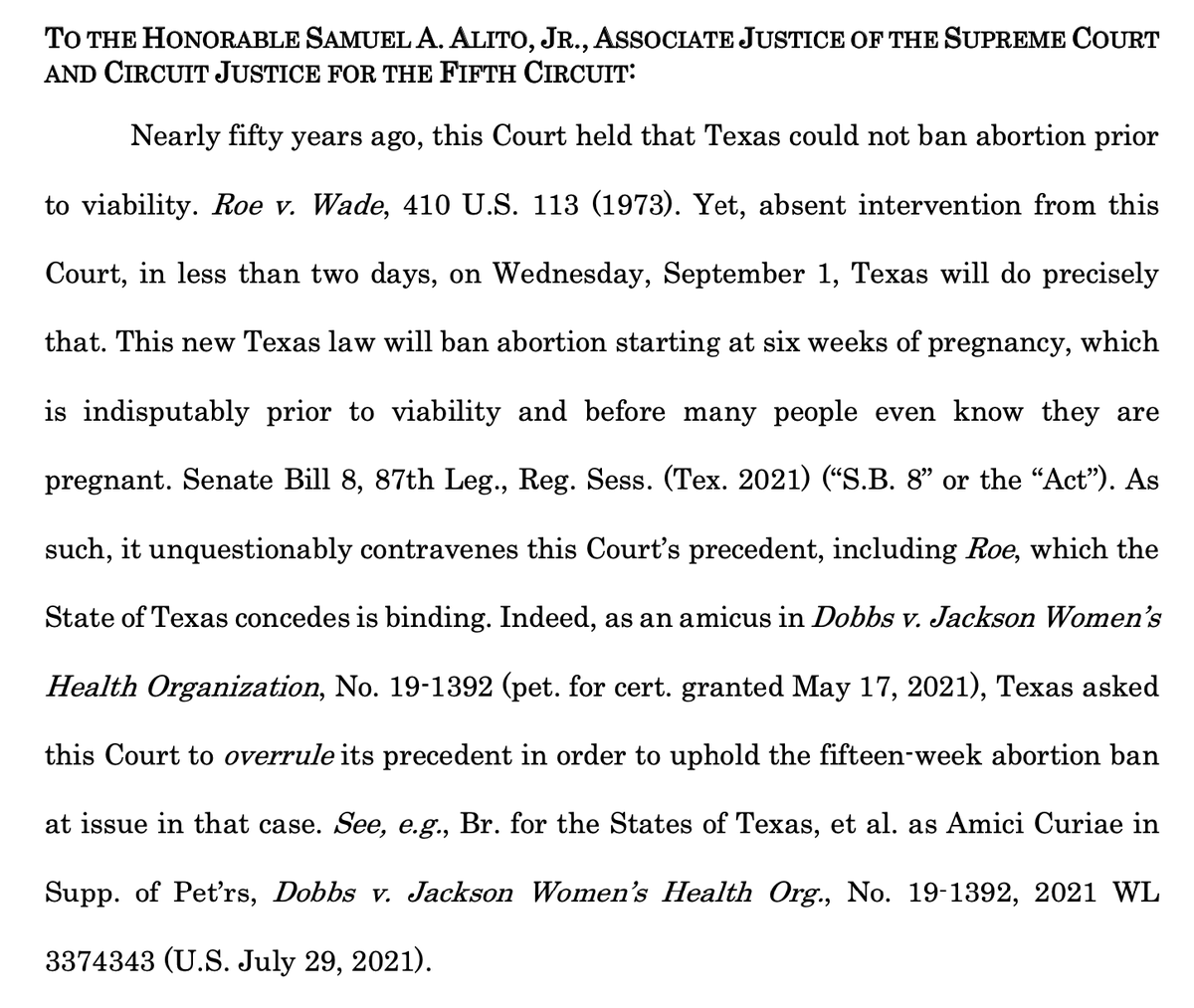 Chris Geidner This Will Be My Thread For Today S Developments Related To Texas Sb8 Anti Abortion Law Due To Go Into Effect Wednesday Absent Court Action Here S The Intro To The