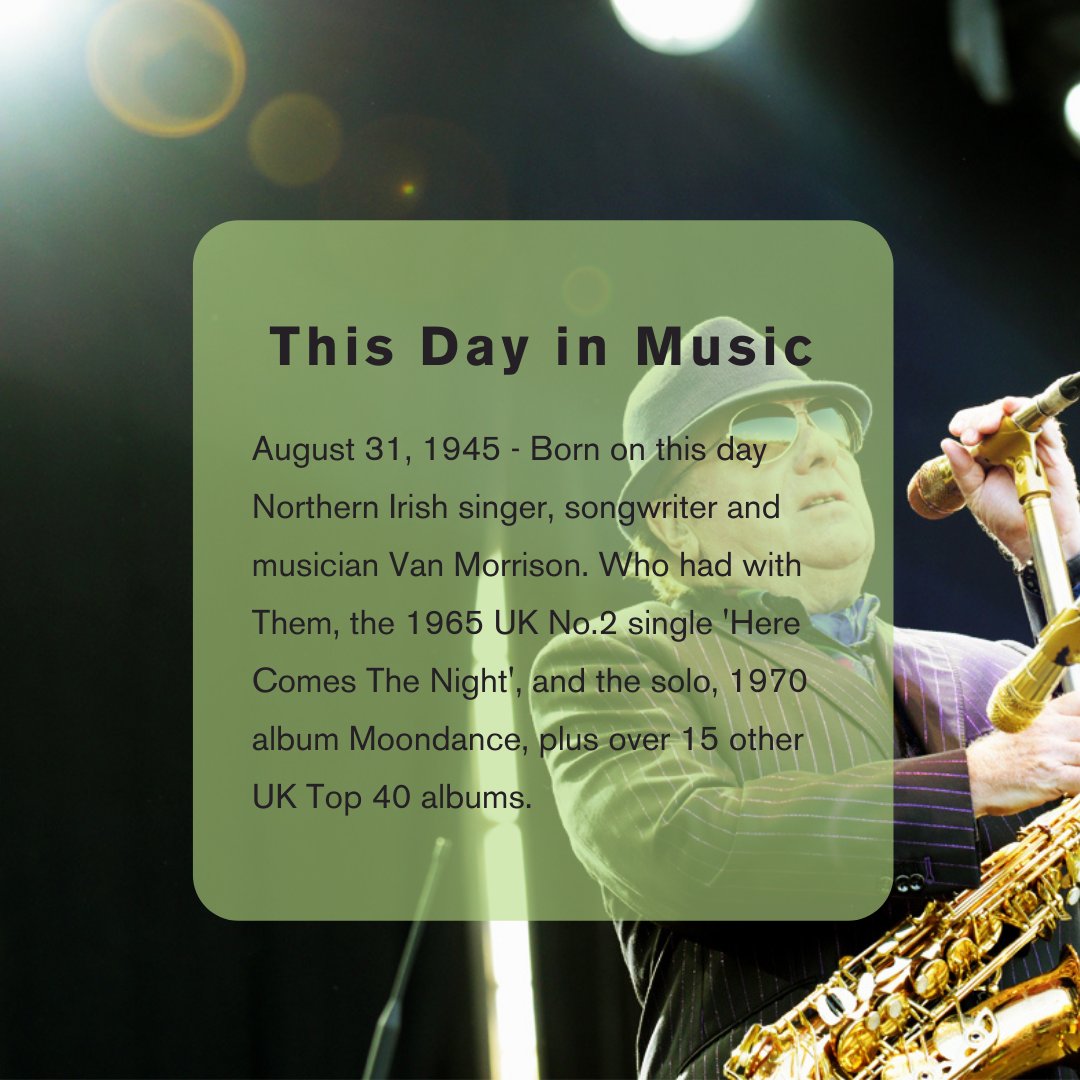 Born on this day, Northern Irish singer, songwriter and musician Sir George Ivan Morrison. 
Listen: ow.ly/n6ql50FNKTV

#thisdayinmusic #bornonthisday #vanmorrison #moondance #grammywinner #britawardwinner #rockandrollhalloffame #songwritershalloffame