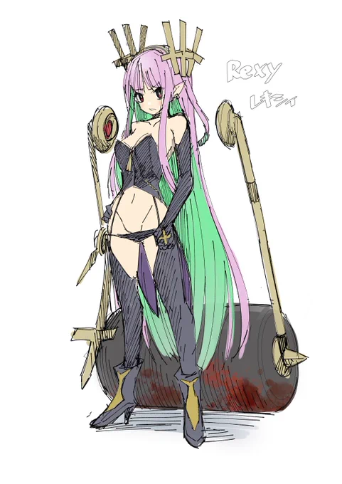 寝付けなかったんで昔考えたキャラを思い出しながらラフにしてみる 