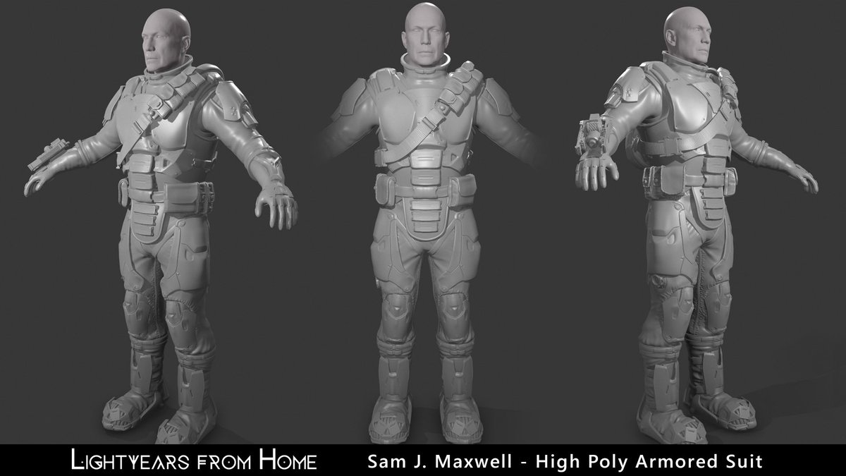 LightyearsGame's tweet image. An early look at Sam's fully upgraded armor and wrist-mounted mining tool, done by @WallStaringCat! Materials to come later!