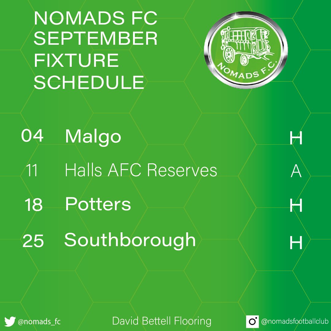 Nomads FC September 2021 Fixture Schedule!

#sevenoaksanddistrictleague