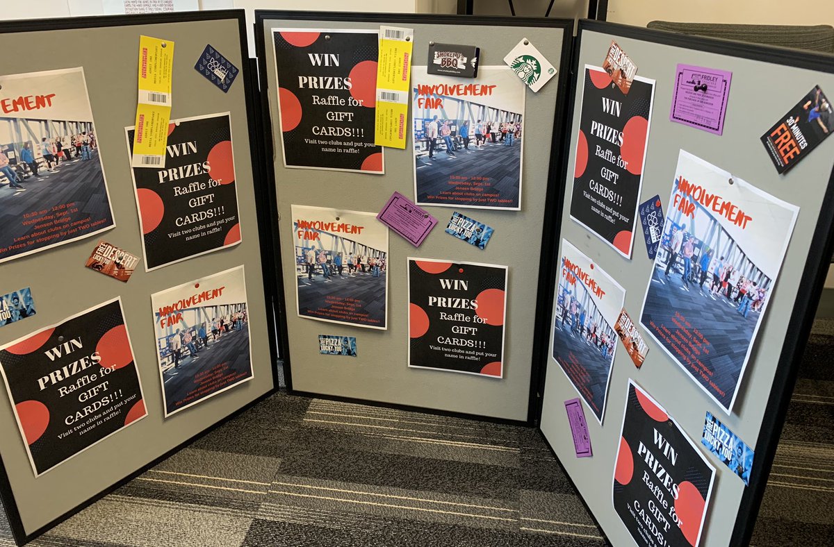 WeekGv's tweet image. Tomorrow is the Involvement Fair! 10:30 to noon on the Jensen Bridge. Win prizes from Smokey D’s, Starbucks, Adventureland, Blaze Pizza, Dough Co. and more!