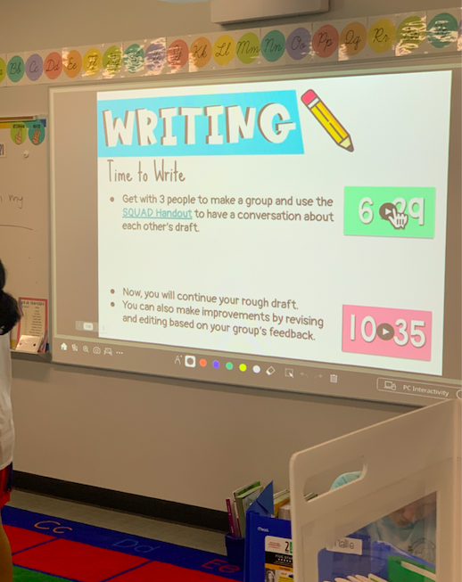 LaurenHawke's tweet photo. Third Graders @MemorialSTEM working on their writing skills! Using SQUAD to collaboratively give and receive feedback. @mskimcatherine https://t.co/Cxk7Vjes8D