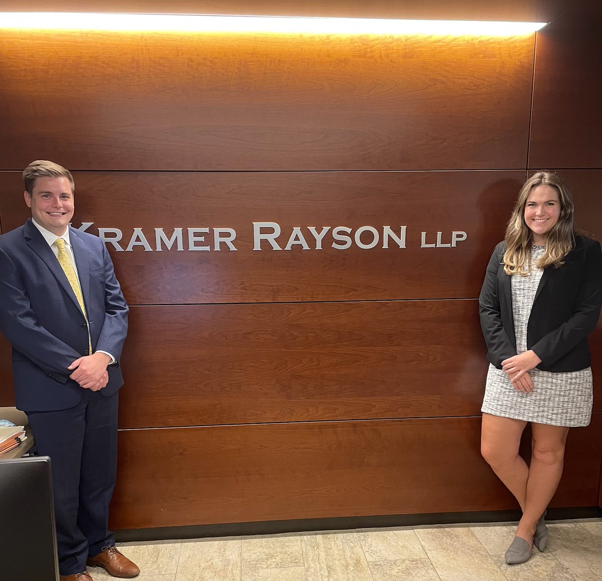 KramerRayson's tweet photo. We are excited to welcome our new Associates, Jimmy Snodgrass and Katie Overton. Both graduates of UT College of Law, Jimmy graduated in 2017, and Katie graduated this year. They are great additions to our team, and we are happy they have joined us. #KramerRayson https://t.co/Puxyoqd8HA