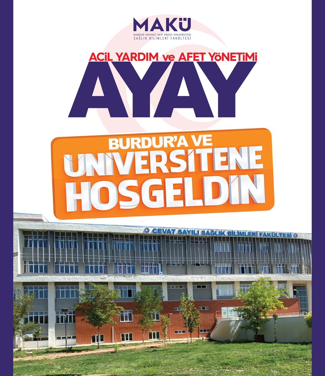 Sevgili öğrenciler öncelikle başarınızdan dolayı sizleri takdir ediyor, üniversitemizi ve bölümümüzü tercih ettiğiniz için de ayrıca teşekkür ediyoruz. Aramıza hoşgeldiniz..!

#ayay #acilyardımveafetyönetimi #burdurmehmetakifersoyüniversitesi #maküayay #afetyönetimi  #afad