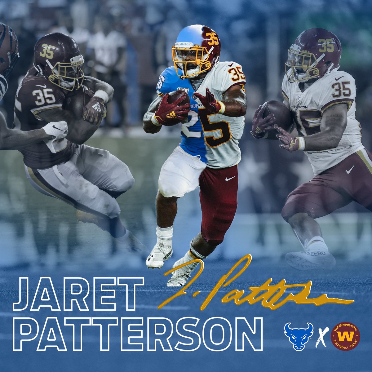 UBFootball's tweet photo. Congratulations Jaret! 

Now go show the NFL what we already know! 

#ForeverABull l @__JP26 https://t.co/FXBDd89RhD