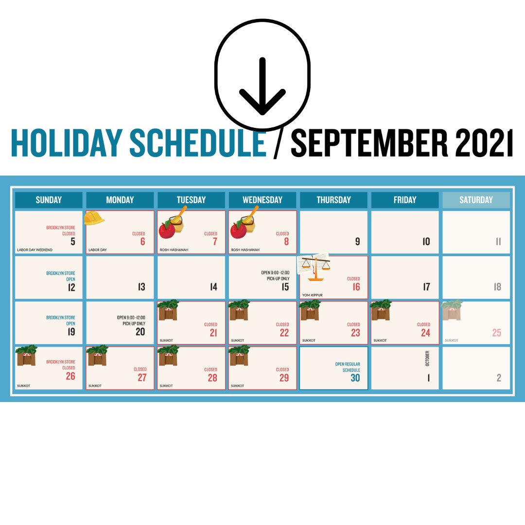 Download our holiday schedule! We will be closed next week for Labor Day and Rosh Hashana. Last orders by 5pm Thursday. A Happy Sweet New Year to those who celebrate! 🍎 🍯 🍎 🍯 🍎  
loom.ly/Cxj1lqs 
#holiday #laborday #roshhashana2021 #sfsupplies