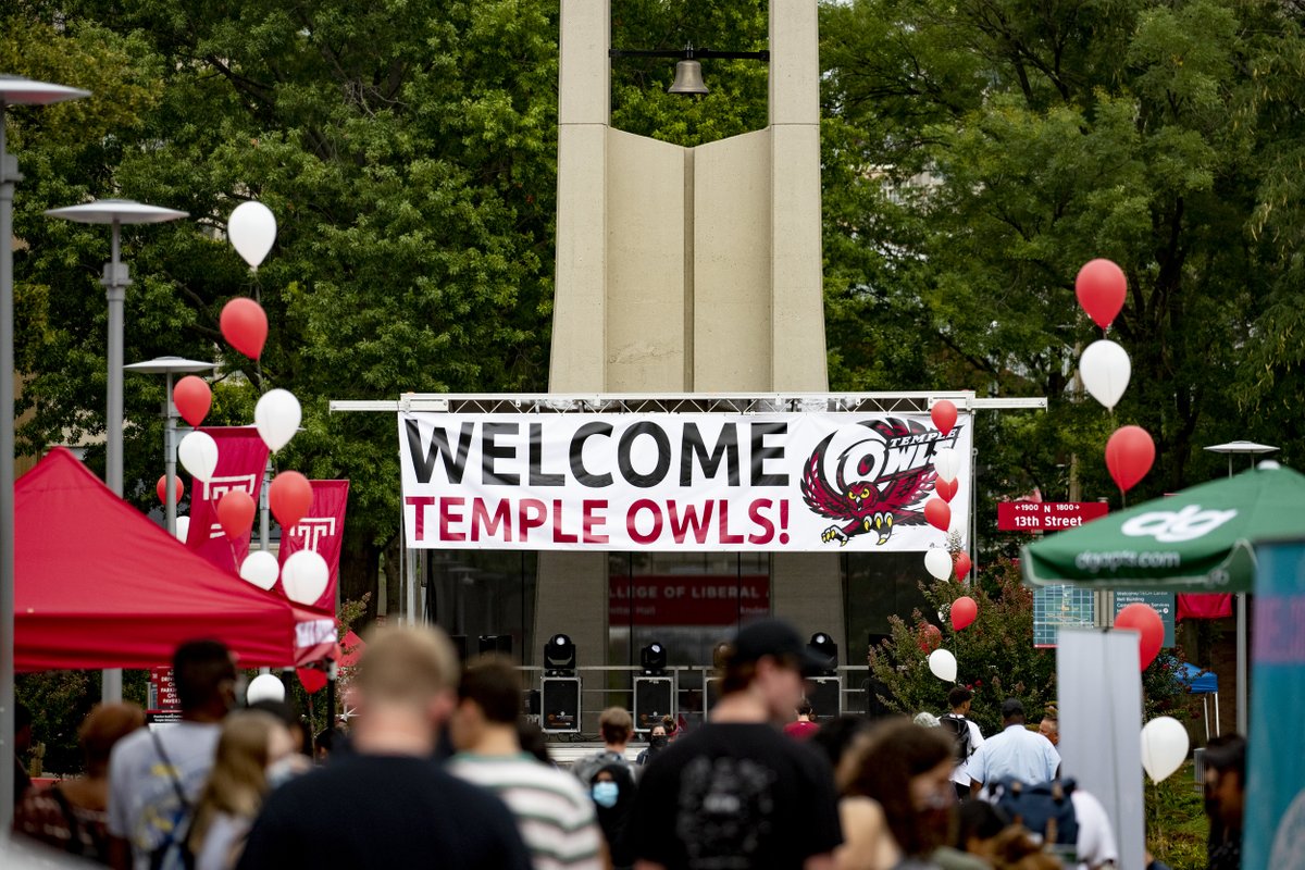 admissionsTU's tweet photo. We're so glad to have all of the Owls back on campus! 🦉 #TUWelcome https://t.co/dFPTPuT2MJ