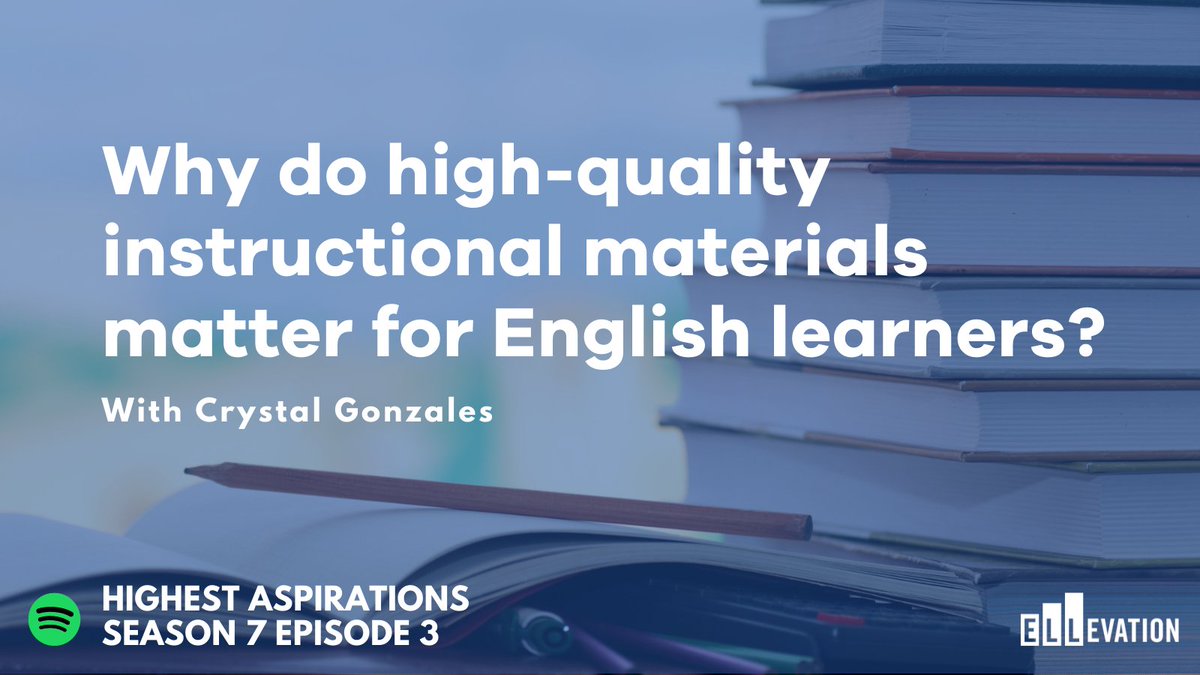 "What's good for ELs is good for all kids, but what's good for all kids isn't necessarily what's best for ELs."

In our latest HA episode with <a href="/CrysGonzales7/">Crystal Gonzales</a>, we dive into how this idea applies to instructional materials and more.

Listen: ow.ly/OtdG50G1PeQ