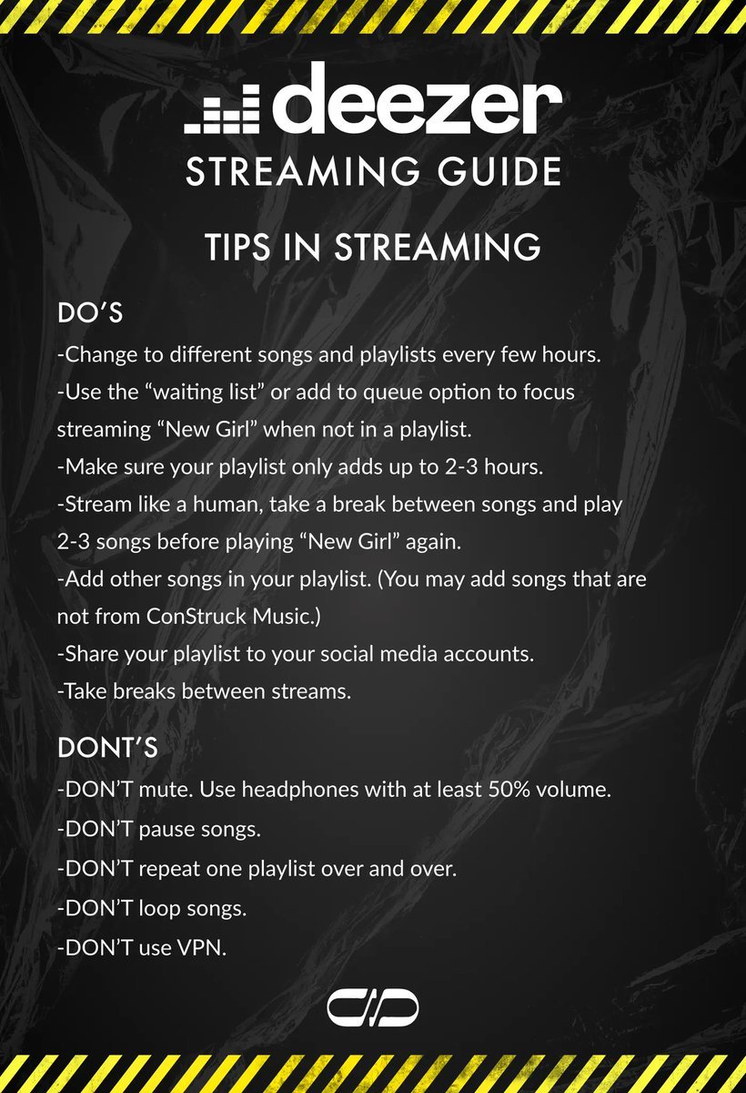 CSMStreamTeam's tweet photo. Do you wonder how and wonder why you should stream PUNDASYON on Deezer?
Take a look at the guide below to find out! π
@ConStruckMusic
#StreamConStruckEP
#ConStruckMusic https://t.co/pKRTDfQLHF