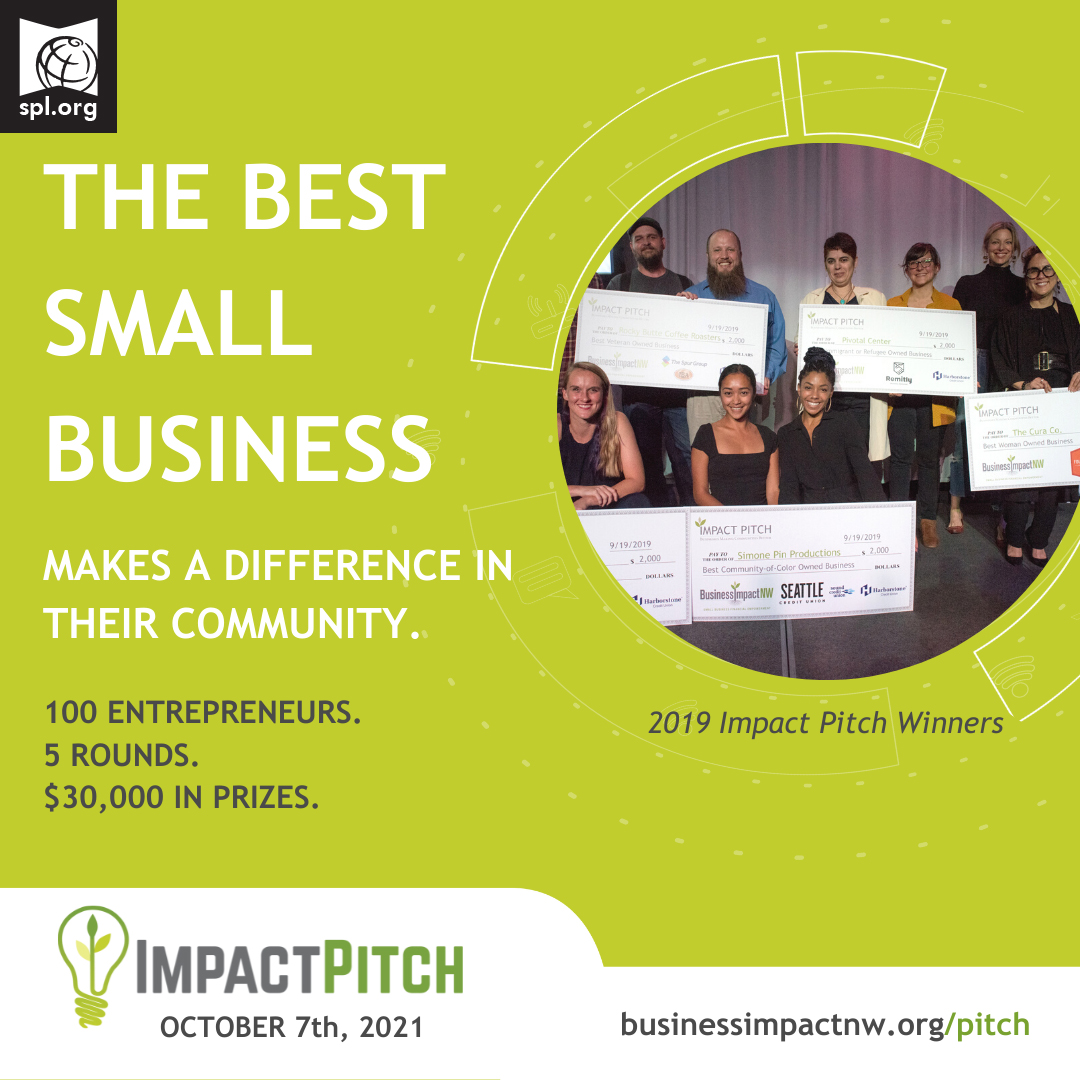 SPLBuzz's tweet photo. We are excited for the @businessimpactnw‘s #ImpactPitch Event! Join us in supporting all of these dedicated entrepreneurs by reserving your spot to watch the live, virtual event. RSVP Here: https://t.co/zzVMpbbEkN https://t.co/3drNkojo9m
