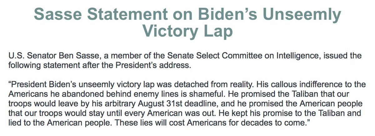 President Biden kept his promise to the Taliban and lied to the American people. These lies will cost Americans for decades to come.