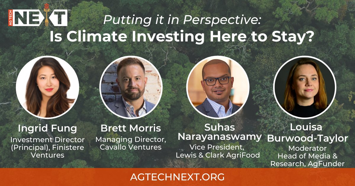 Join me at <a href="/AgTechNEXT/">AgTechNEXT</a> on September 1 to discuss whether Climate Investing is here to stay! Registration is complimentary: bit.ly/3hW5L0L

#AgTechNEXT2021 #AgTech #Ag #Agriculture #ClimateChange #Sustainability