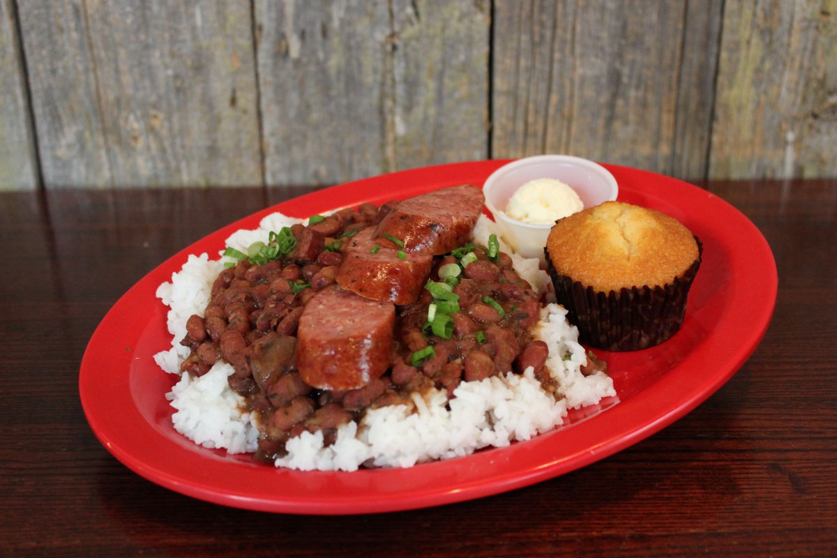 Have you tried our red beans &amp; rice platter? The corn muffin is the perfect addition to this platter! 😀