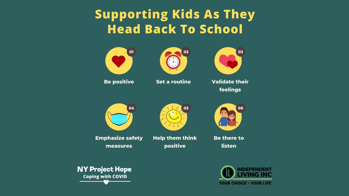 You or your child need some support for going back to school?  Call us @ 845-762-2275.  Free - Anonymous - Confidential!