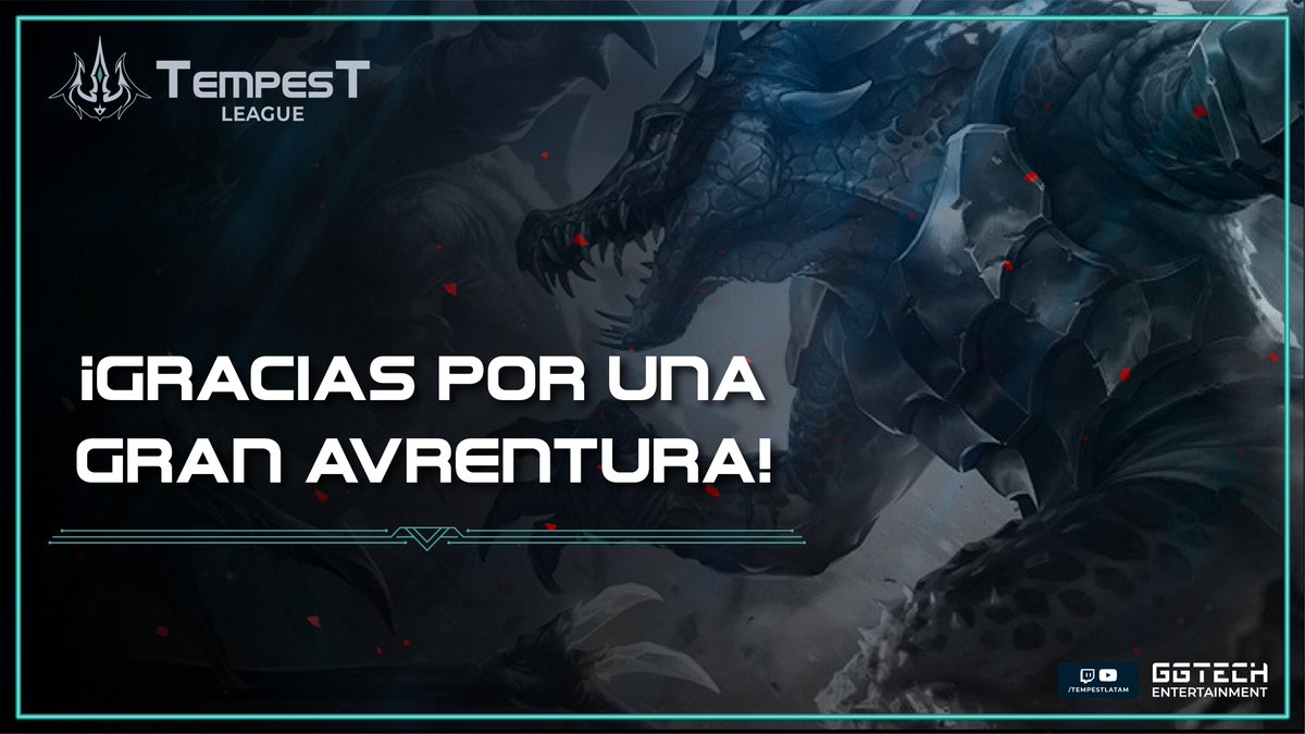 ⚓️¡Hemos arribado a nuevas tierras!
Durante 8 meses vivimos grandes batallas, cientos de emociones y convivimos con una gran comunidad.

Nos vemos en el siguiente split de #TempestLeague, donde viviremos nuevas aventuras y emociones. ¡A navegar! 🐉🐙