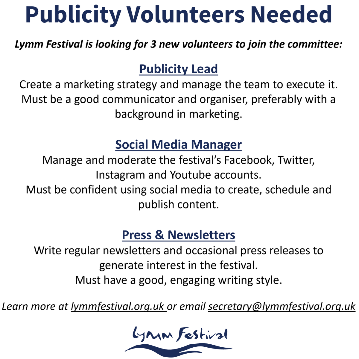 Lymm Festival (@lymmfestival) on Twitter photo New volunteers needed!
Join our publicity team and contribute to an exciting part of Lymm's calendar...
Learn more at lymmfestival.org.uk/strengthening-… or email secretary@lymmfestival.org.uk 👊
#lymm #cheshire <a href="/warringtonworld/">warrington-worldwide</a> <a href="/warringtonnews/">Warrington Guardian</a> <a href="/yourLymm/">𝑌𝑜𝑢𝑟 Lymm</a> <a href="/LymmLife/">Lymm Life</a> New volunteers needed!
Join our publicity team and contribute to an exciting part of Lymm's calendar...
Learn more at lymmfestival.org.uk/strengthening-… or email secretary@lymmfestival.org.uk 👊
#lymm #cheshire <a href="/warringtonworld/">warrington-worldwide</a> <a href="/warringtonnews/">Warrington Guardian</a> <a href="/yourLymm/">𝑌𝑜𝑢𝑟 Lymm</a> <a href="/LymmLife/">Lymm Life</a>
