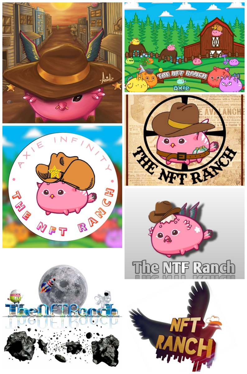 TheNFTRanch's tweet photo. ๐จ๐จ๐ขToday concludes the #AxieInfinityArtContest @TheNFTRanch ๐ฉโ๐จ๐จโ๐จ We sincerely appreciate all the participates and couldn't be happier with the entries! โฅ๏ธ We will now select 3 finalist for you the twitter community to pick the winner!! @MalibuD_gaming @SleepyAxie https://t.co/v0QmJLA6VV