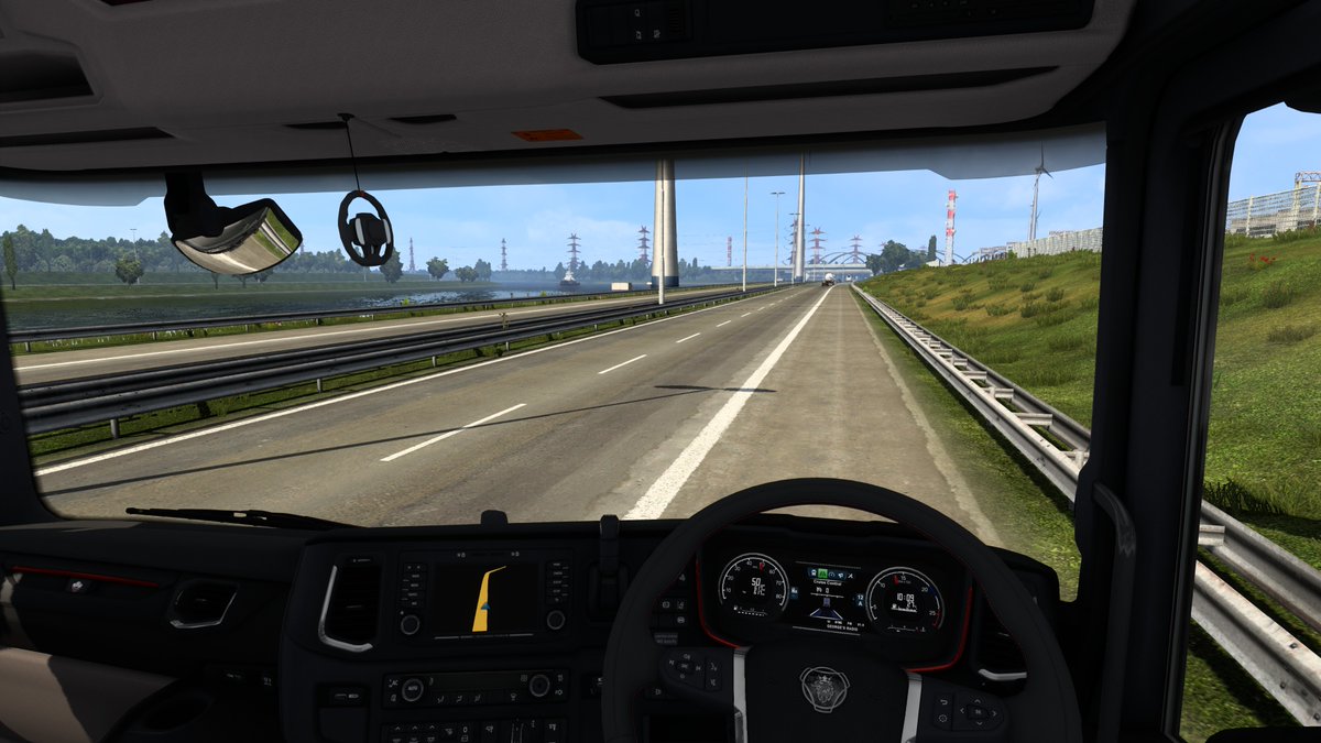 HeyItSloth's tweet photo. @SCSsoftware @TMThrustmaster Loving the interior decoration at the road to Rotterdam Ferry. #T248 https://t.co/wcixIdLAAB