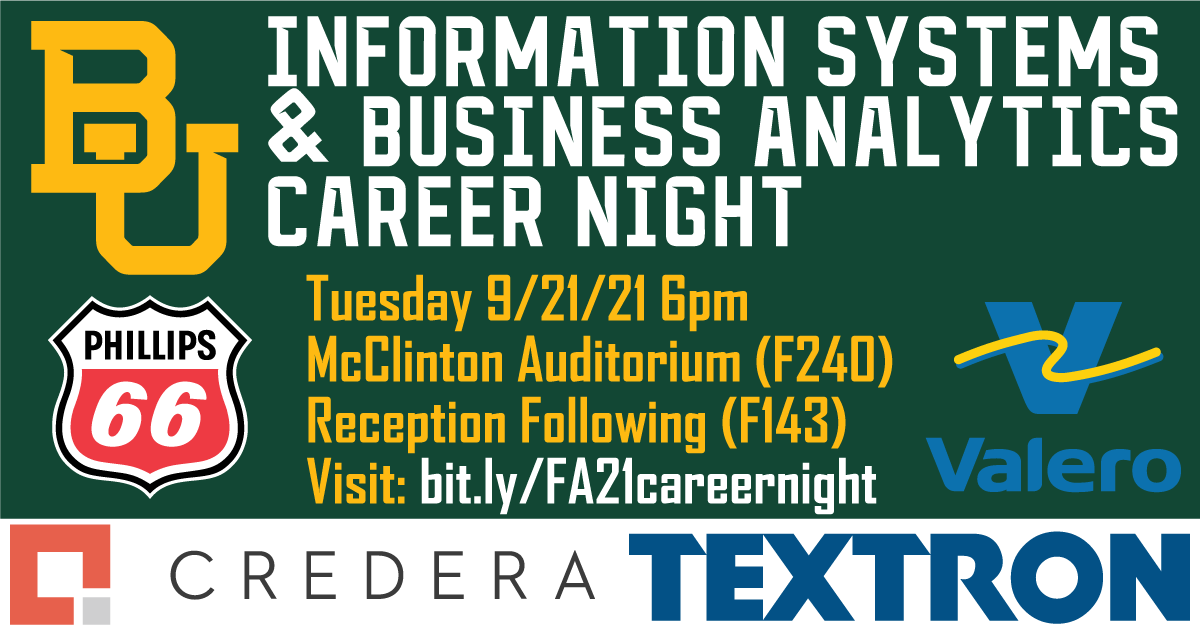 BaylorISBA's tweet photo. Hey Bears! Make sure to sign up for career night! Can't wait to see you there! https://t.co/B7qCwOujW4 https://t.co/bP9i9tgofv