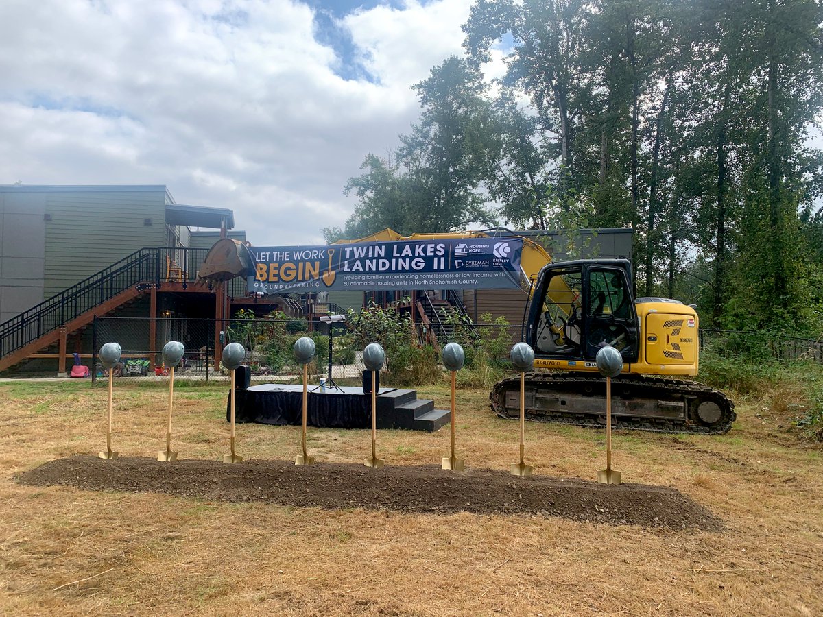 Yesterday was the groundbreaking ceremony for the Twin Lakes Landing housing project in Marysville! This <a href="/housing_hope/">Housing Hope</a> project will provide 60 affordable housing units to families in Snohomish County who are on their journey out of poverty. 💪
