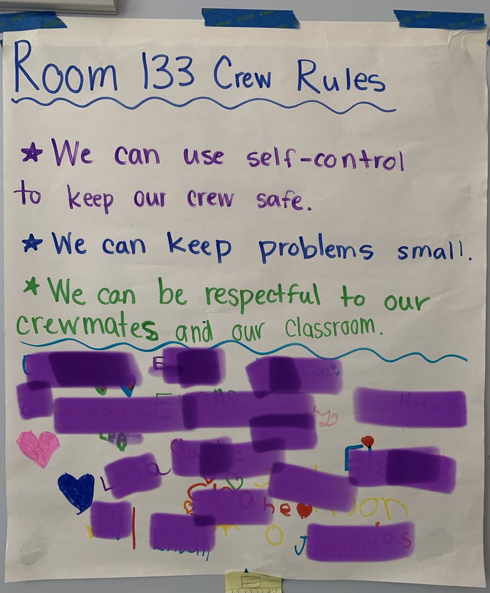 principalwp's tweet photo. During the first 6 weeks of school we spend time setting expectations or “Crew Agreements.” Taking time at the beginning of the year to practice expectations, routines, and procedures, helps set students up for success all year! #winnonawildcats #csd #StrongerTogether https://t.co/9bUj4Usml8