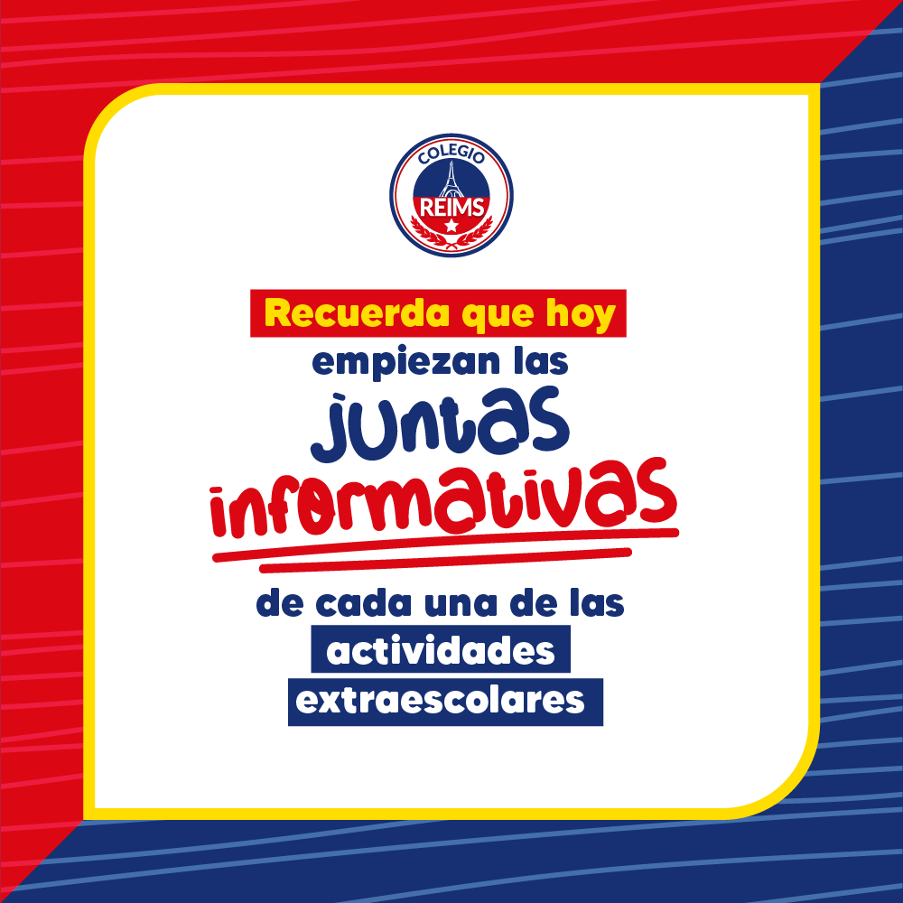 ReimsOficial's tweet photo. No olvides consultar nuestras actividades extraescolares. Recuerda que hoy empiezan las juntas informativas de cada una de las actividades.

🌐 https://t.co/LY8UbykhUd

#SoyReims #ClasesExtraescolares #NuevoCicloEscolar https://t.co/vCERBY7QY1