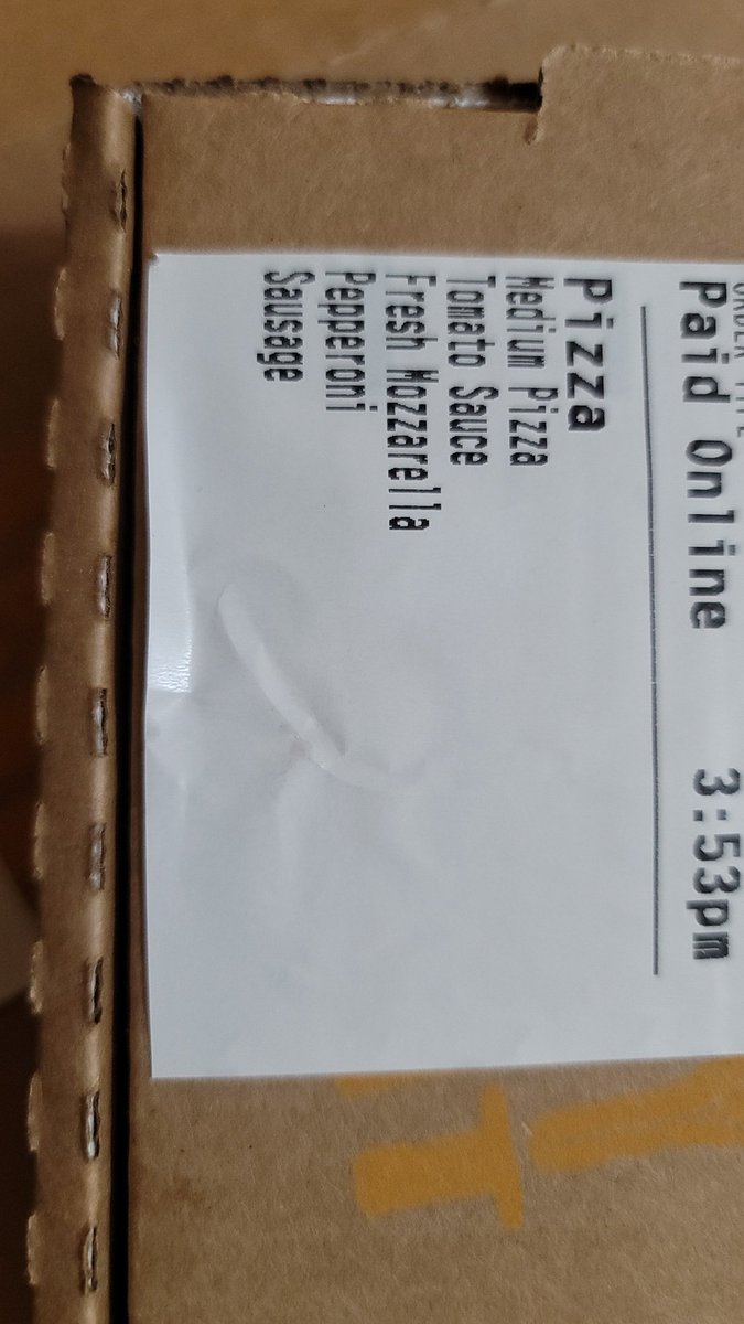 The Pizza was ordered today.