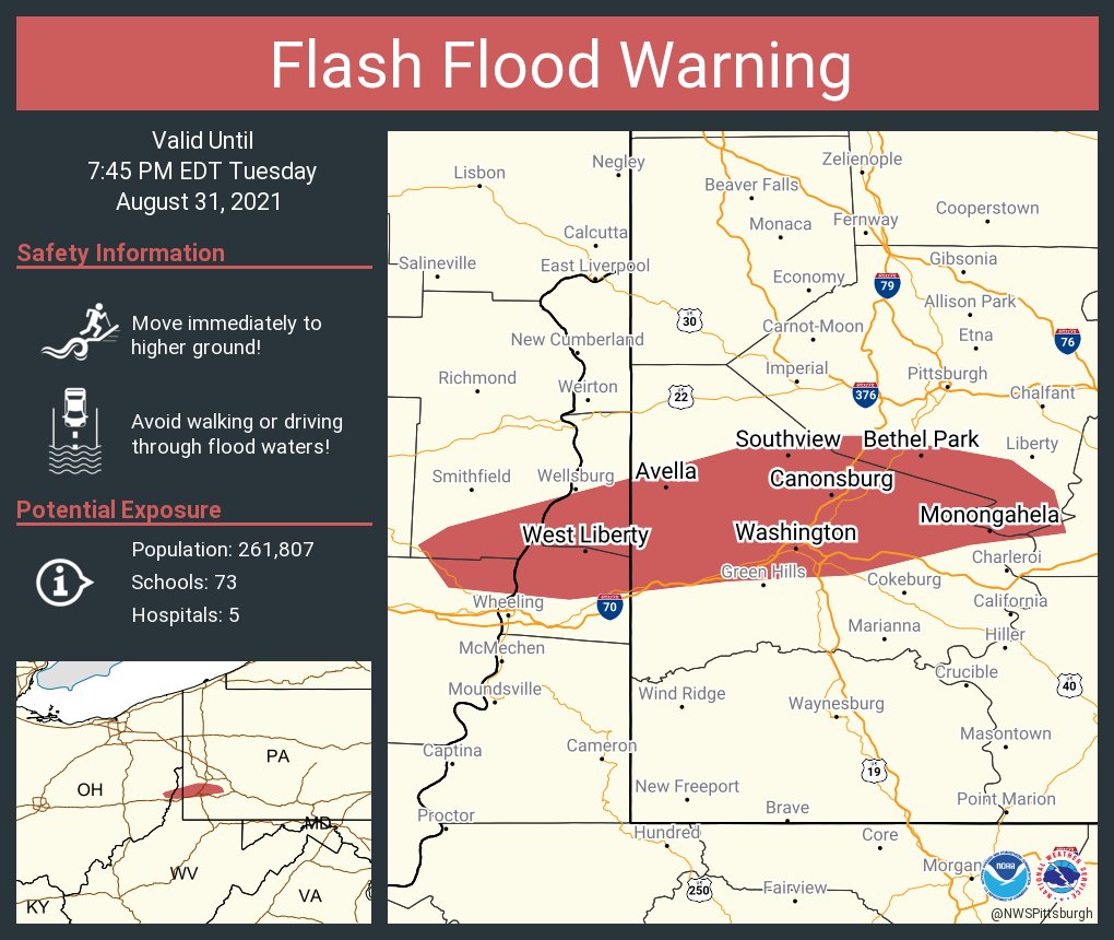 NWS Pittsburgh on Twitter "Flash Flood Warning including Bethel Park