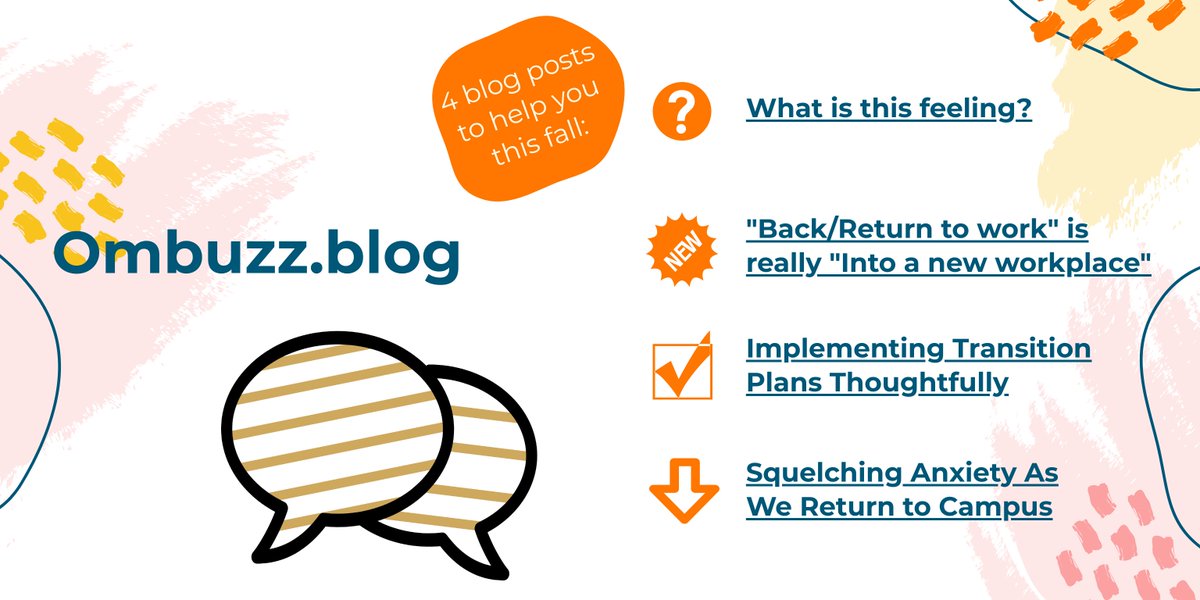 Need some validation, encouragement, or even guidance as we are engaging on campus and navigating more transitions? Check out these four blog posts on Ombuzz.blog. Subscribe so you don’t miss future posts! #CUDenver #CUAnschutz #backtowork