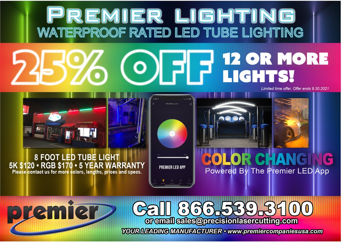 Illuminate your way into Fall with 25% off 12 or more LED lights!
#carwash #LED #carwashequipment #carwashvacuum