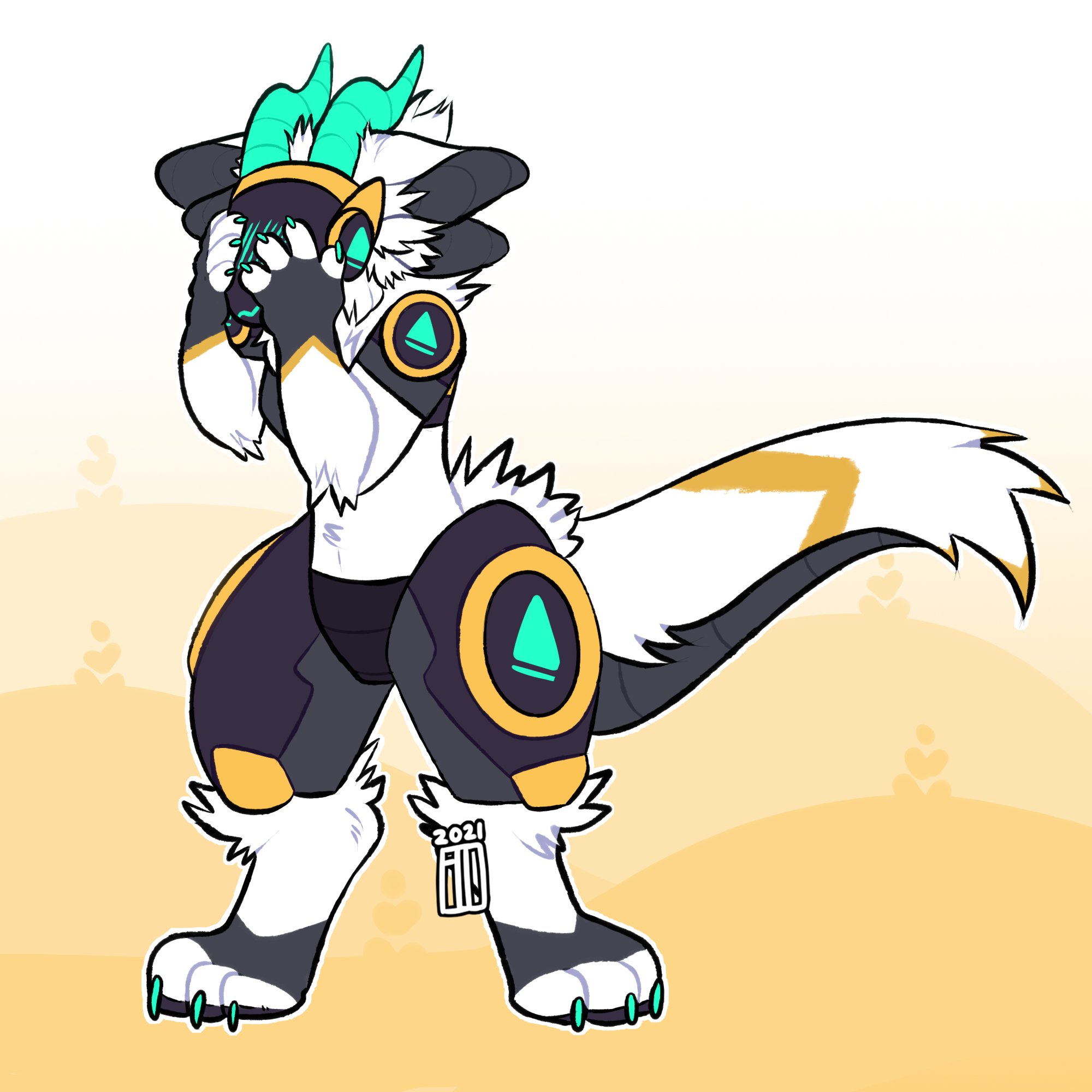 Flowfell on X: Pet your nearest protogen Shaded fullbody