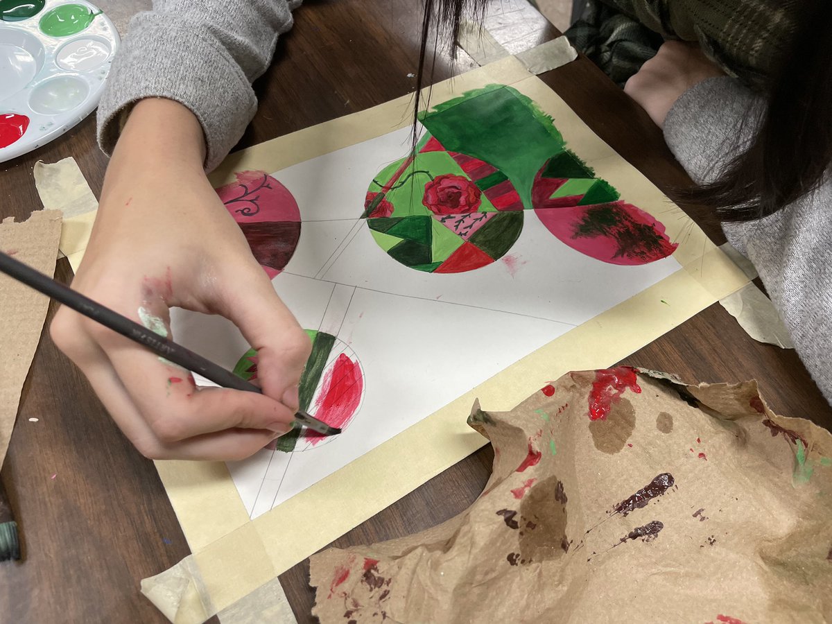 gc_finearts's tweet photo. Art 1 students are finishing showing their color theory knowledge with acrylic paintings this week! @GravesCountyHS #GDTBAE #GCistheplacetobe https://t.co/sLwPSauixp