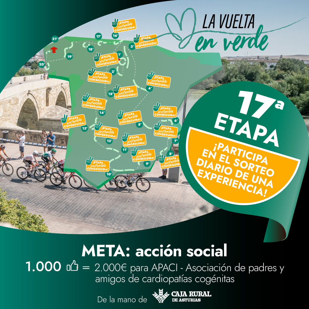 CajaRural_RGA's tweet photo. ¡Nueva etapa, nuevo reto! Hoy necesitamos llegar a 1.000 likes ❤ que @CRASTURIAS convertirá en un donativo de 2.000 € para @APACIcardio, asociación de familias con hijos con cardiopatías congénitas.
¡RT y entras en este sorteo!
👉🏻 https://t.co/m4EqNf7HiS
#súmatealverde 💚 https://t.co/VyaxGQCmnN