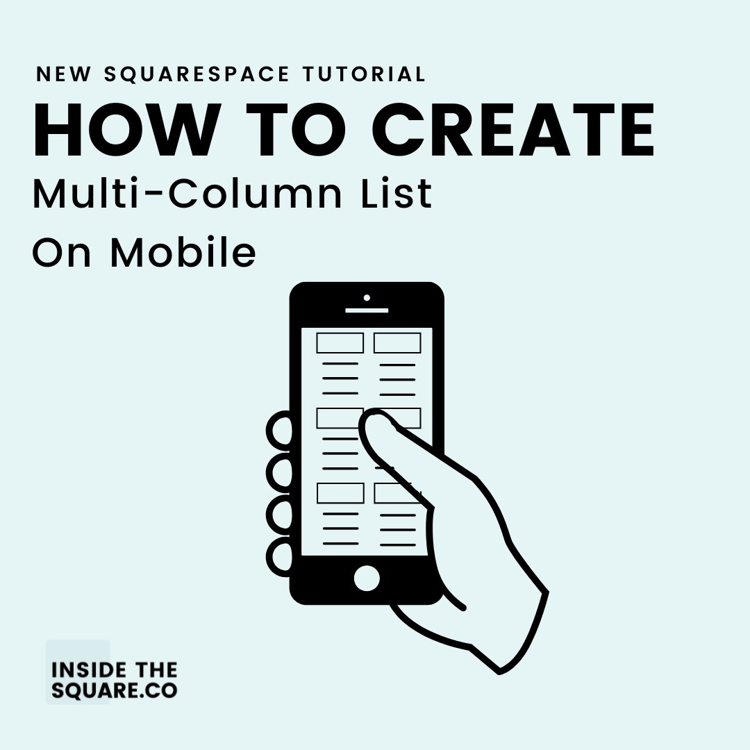 One last List Section tutorial but this time, I'm adding a spin to it by tackling how to create multiple list columns on mobile devices. 

Head over to l8r.it/McvZ 

⚠️ This is specifically for version 7.1

#squarespace #csstutorial #thinkinsidethesquare