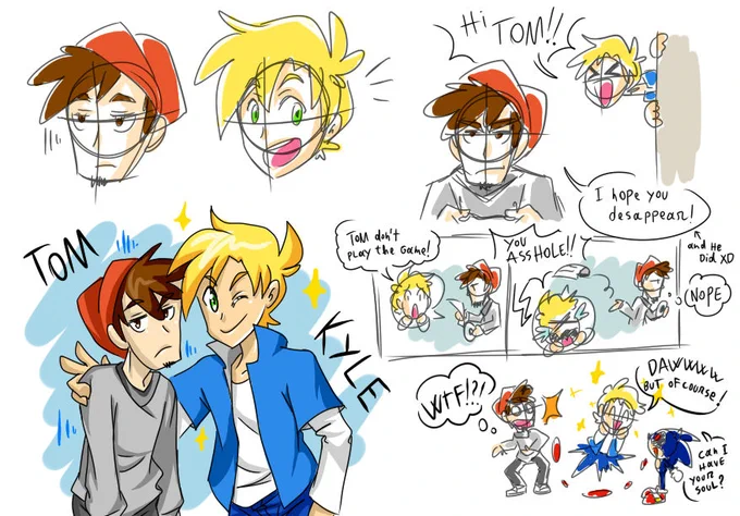 redraw of my 2014 designs of Tom and Kyle from the Sonic.exe creepypasta
#creepypasta #sonicexe #characterdesign 