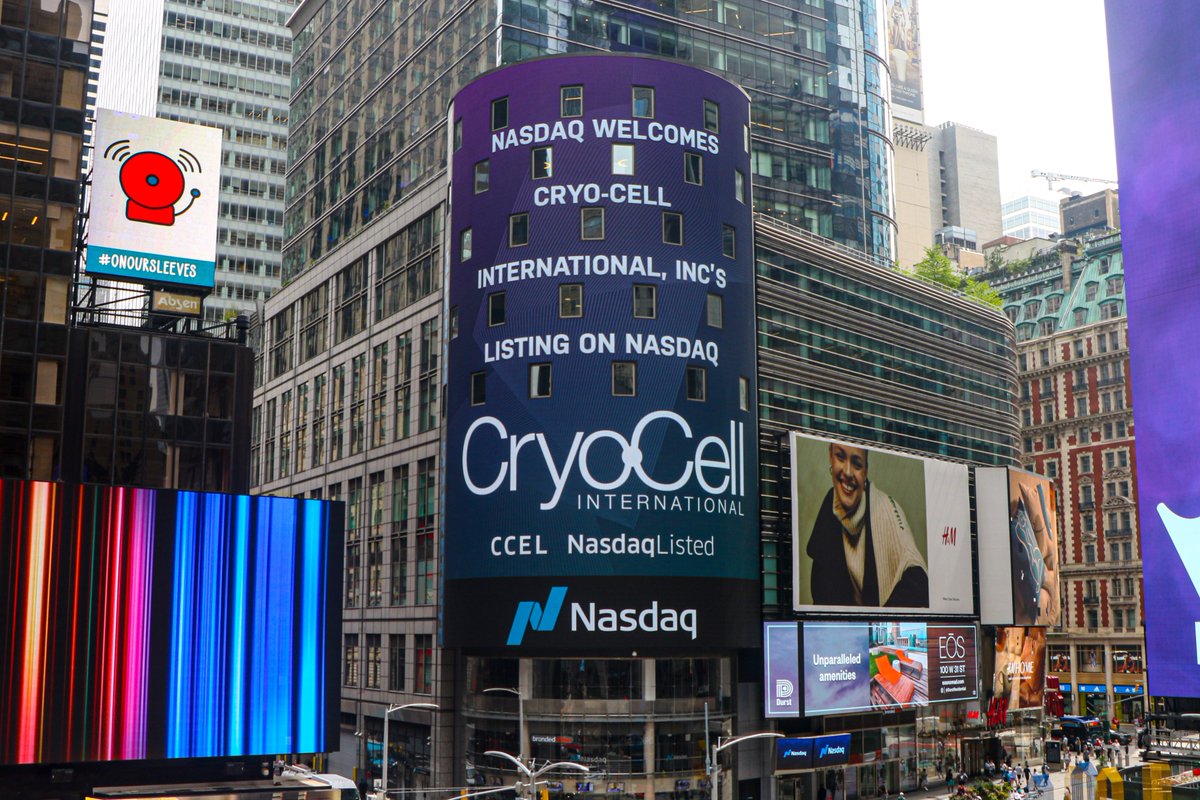 CryoCell's tweet photo. EXCITING NEWS!!! 👏👏👏

Cryo-Cell International has met Nasdaq’s stringent financial, liquidity and corporate governance listing requirements.  As a result, Cryo-Cell has been listed on Nasdaq as of Tuesday, August 31st 2021.

#nasdaq #timessquare #cryocell #stemcelltherapy https://t.co/SYYBJxg1Nn