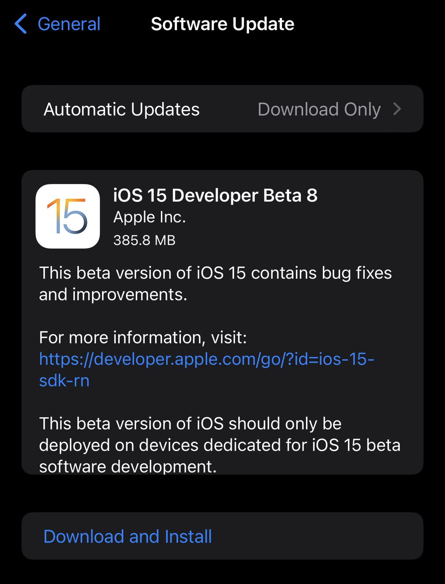 appleforever18's tweet image. iOS 15 Developer Beta 8 is out! 
#iOS15Beta8 #iOS15