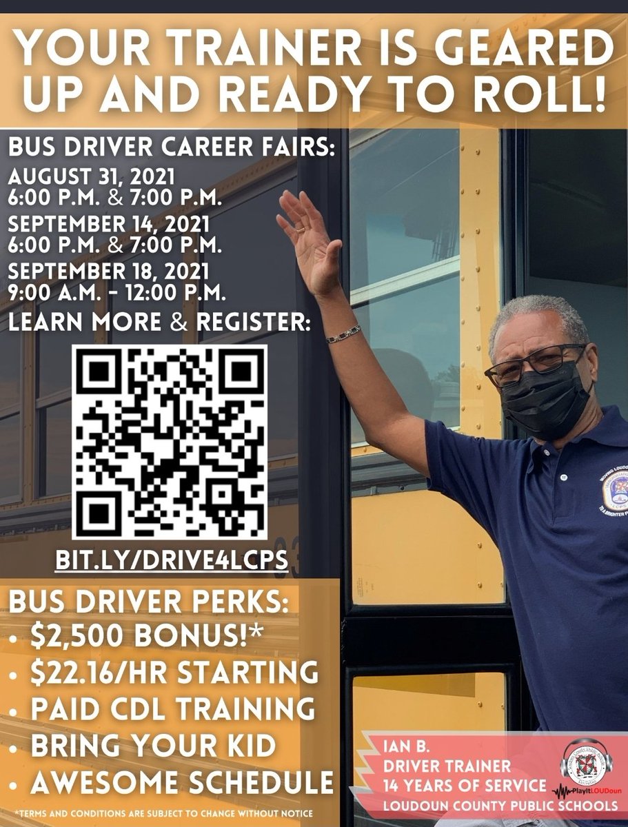 LCPS Jobs (@lcpsjobs) on Twitter photo <a href="/LCPSOfficial/">LCPS News</a> Transportation and HRTD team ready for our bus driver interview fair! Check out the upcoming dates if you missed tonight! #PlayItLOUDoun <a href="/LCPSOfficial/">LCPS News</a> Transportation and HRTD team ready for our bus driver interview fair! Check out the upcoming dates if you missed tonight! #PlayItLOUDoun