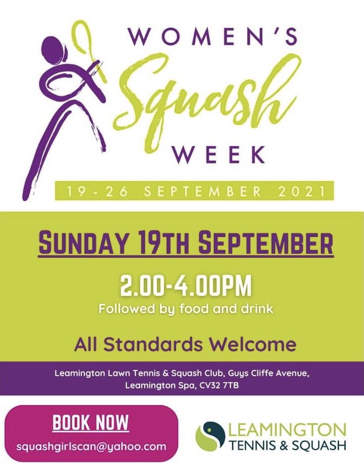LLTSC (@lltsc) on Twitter photo We’re celebrating Women’s Squash Week with our FUN & FREE FEMALE-ONLY FRANTIC TEAM SQUASH EVENT. Book now at:
squashgirlscan@yahoo.com
ALL standards are welcome. Bring yourself, bring a friend and enjoy a fun-filled afternoon at the club! #squashgirlscan <a href="/englandsr/">England Squash</a> <a href="/LeamSquash/">Leamington Squash</a> We’re celebrating Women’s Squash Week with our FUN & FREE FEMALE-ONLY FRANTIC TEAM SQUASH EVENT. Book now at:
squashgirlscan@yahoo.com
ALL standards are welcome. Bring yourself, bring a friend and enjoy a fun-filled afternoon at the club! #squashgirlscan <a href="/englandsr/">England Squash</a> <a href="/LeamSquash/">Leamington Squash</a>